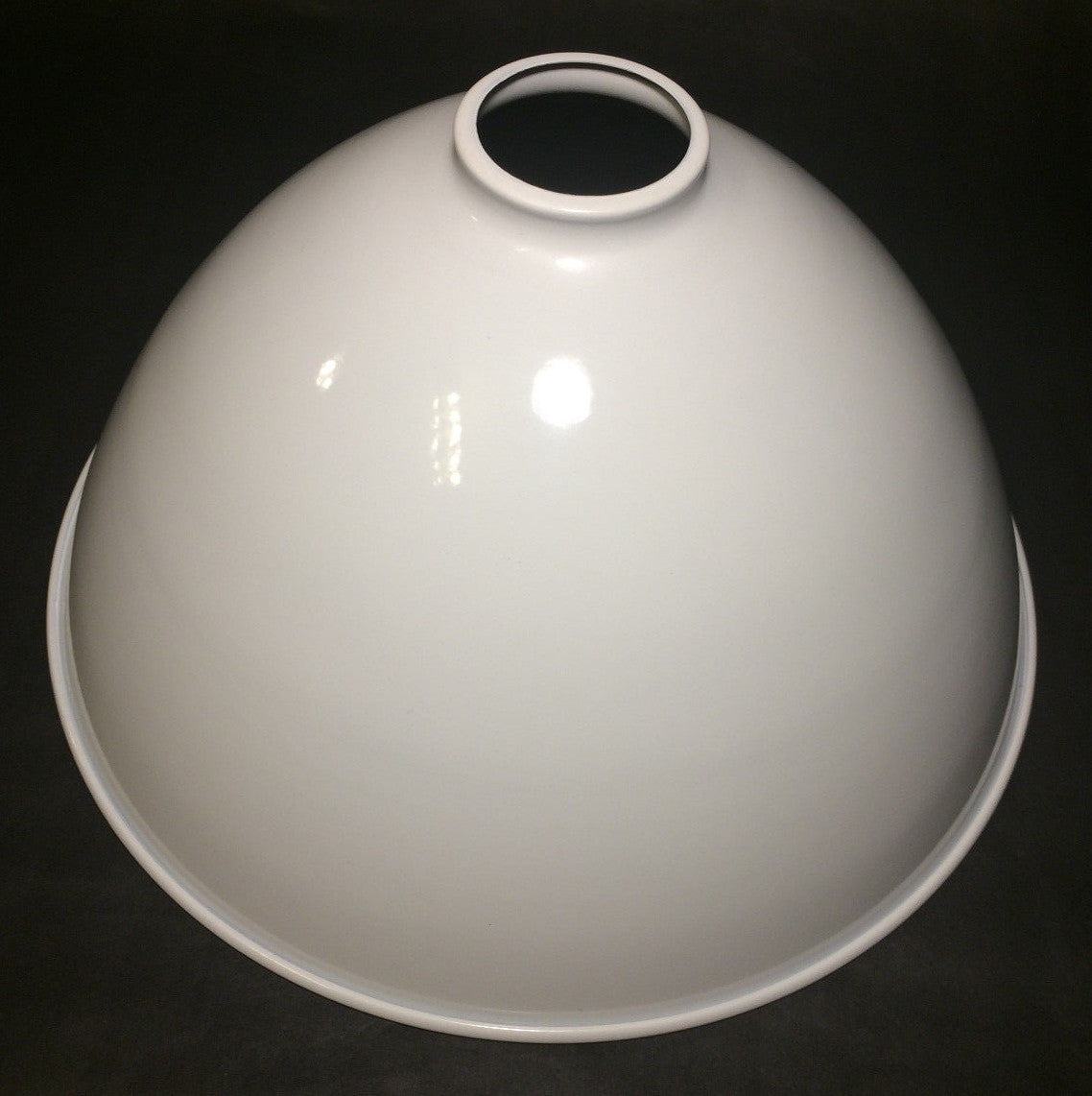 2 1/4" X 12" White Enamel Industrial Style Metal Dome Pendant Lamp Shade #IS353W