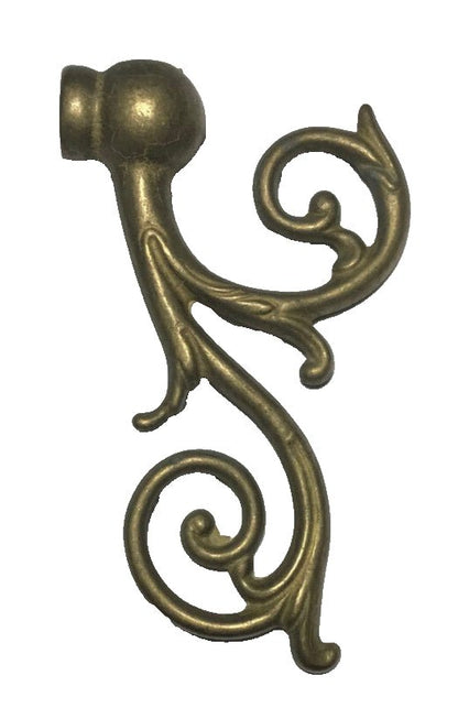 New Cast Brass Lamp Arm Back, 4" Ht. x 2 1/4", 1/8Fx1/8F (3/8") #AB487U - Stone Door Lamps