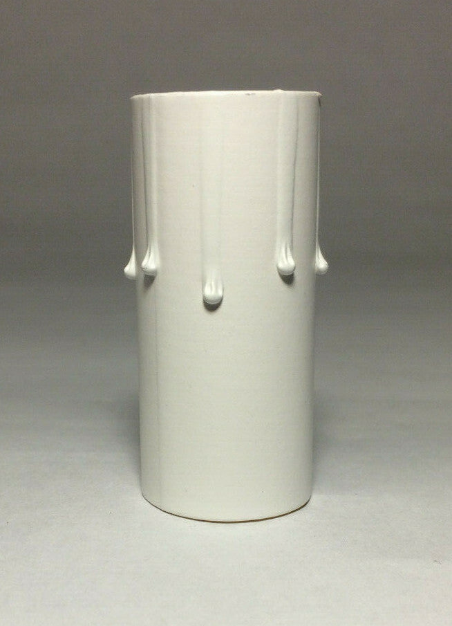 New 2" Antique Style Paper Board Candle Cover, Flat White, Candelabra #CC971T