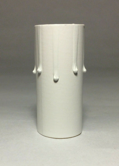 New 2" Antique Style Paper Board Candle Cover, Flat White, Candelabra #CC971T
