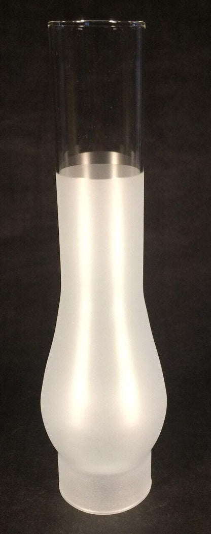 2 5/8" X 11 5/8" Frosted GLASS CHIMNEY for RAYO & C.D. CENTRAL DRAFT LAMP BURNER - Stone Door Lamps
