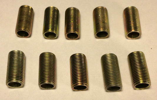 Lot Of 10, 1 3/4" ,1/8IP Zinc Plated Steel Lamp Nipples 3/8" O.D. Rust Resistant