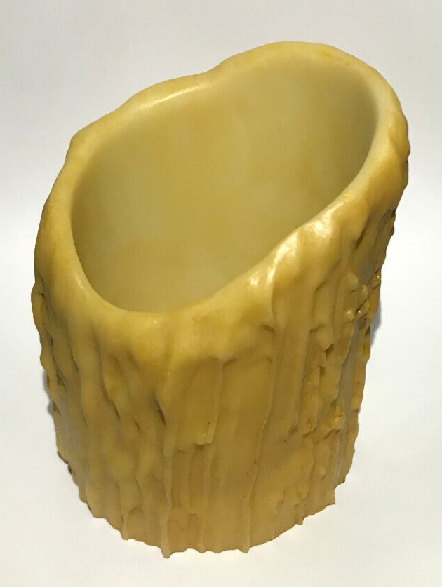 New 4" Ht. Large 3" Diameter Antique Gold Melting Resin Candle Cover #CC982A