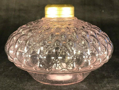 New Pink Crystal Diamond Quilted Glass Bracket Lamp Font w/ #2 Collar, #BF328 - Stone Door Lamps