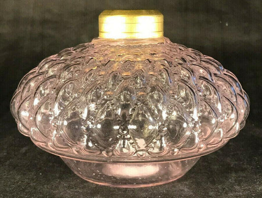 New Pink Crystal Diamond Quilted Glass Bracket Lamp Font w/ #2 Collar, #BF328 - Stone Door Lamps