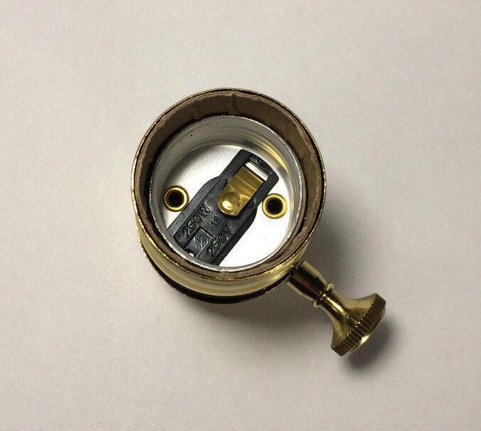 New On/Off Function Solid Brass Industrial Style Turn Knob Lamp Socket #SO274 - Stone Door Lamps