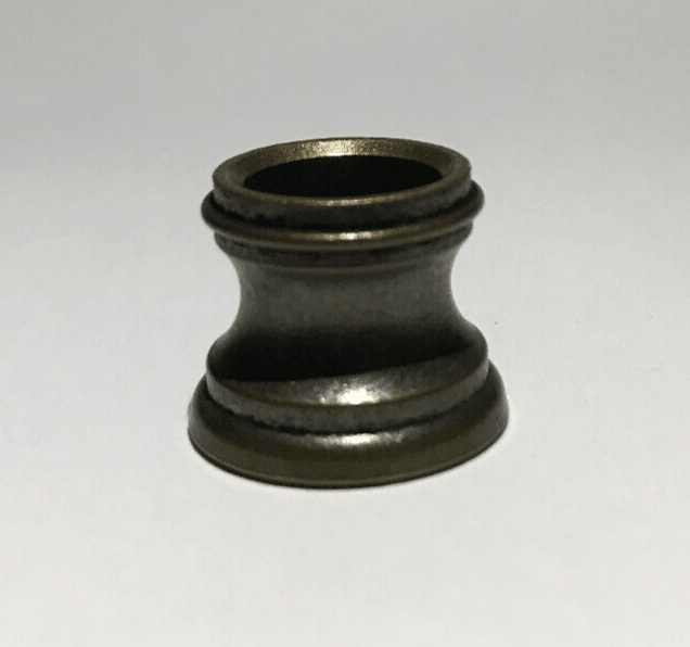 New Turned Brass Lamp Neck, Antique Brass Finish 1/8 IP Slip, 11/16" Ht. #BN949A - Stone Door Lamps