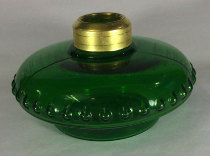 New Dark Green Glass Oil Lamp Font For Cast Iron Wall Bracket No. 2 Collar #105 - Stone Door Lamps
