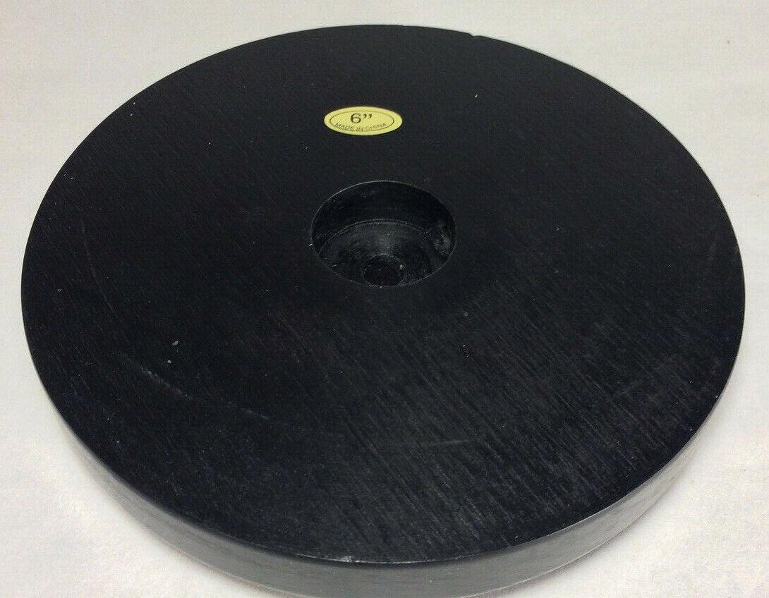 New 6" Modern Style Black Wooden Lamp Base w/ Wire Way Hole, Tapered Edge WB305B - Stone Door Lamps