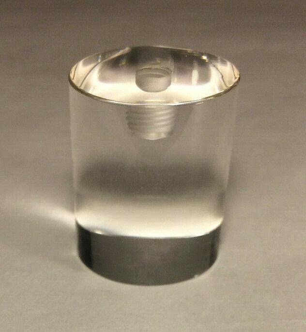 New Clear Acrylic Cylinder Shaped Lamp Harp Finial, 1 1/2" ht. 1 1/4" dia #LF328 - Stone Door Lamps