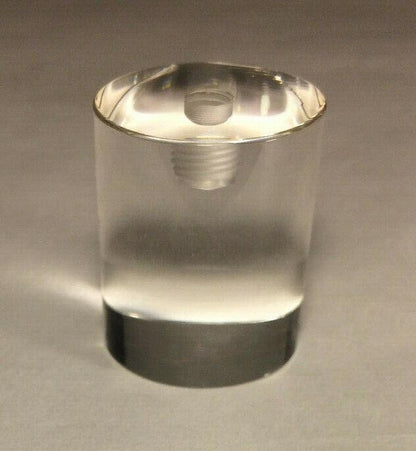 New Clear Acrylic Cylinder Shaped Lamp Harp Finial, 1 1/2" ht. 1 1/4" dia #LF328 - Stone Door Lamps