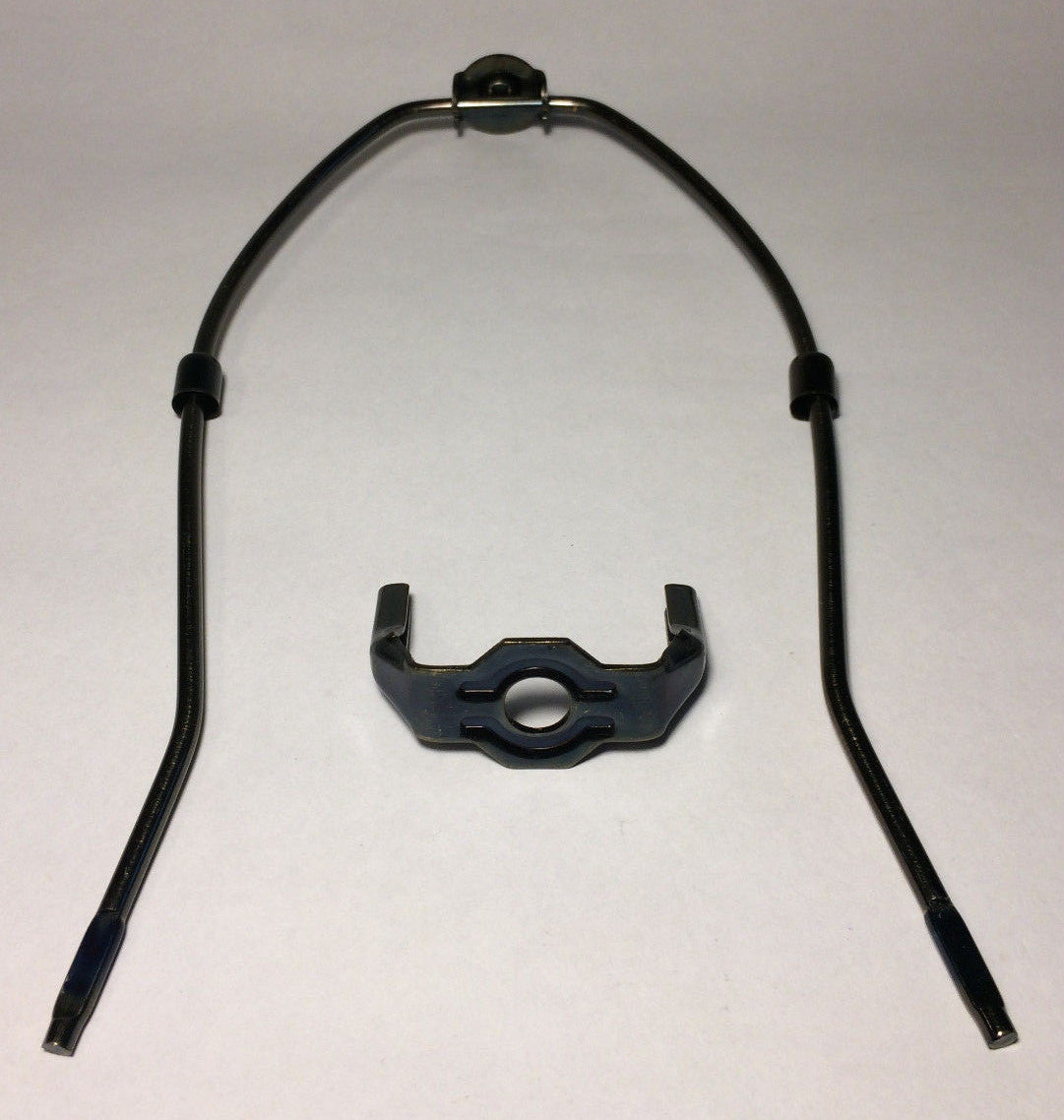 11" Brass Lamp HARP Shade Holder & Base for Lamp Repair Antique Bronze Finish