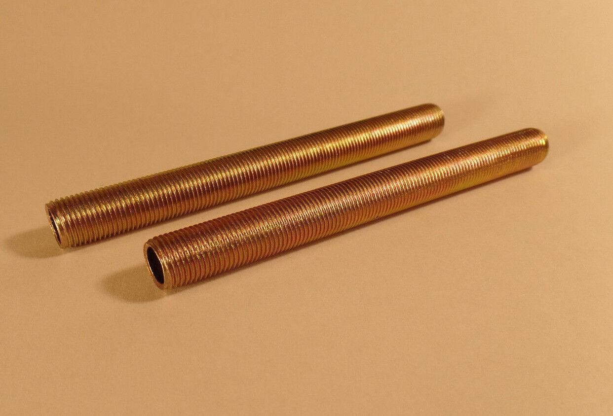 Lot Of 2 4" 1/8 IP Zinc Plated Steel Lamp Nipples 3/8" O.D., Rust Resistant #371 - Stone Door Lamps