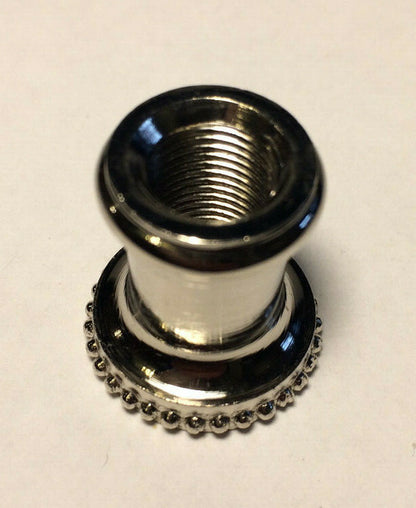New Nickel Plated Turned Brass Neck Lamp Part 1/8F Tap, 7/8" Ht. #BN946N