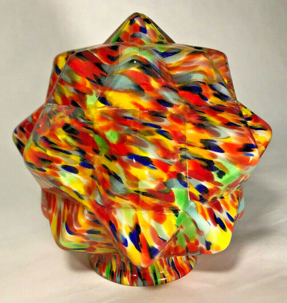 New Art Deco Starburst End Of Day Lamp Shade Globe, 3 1/4" Fitter, 7" Dia. SS960
