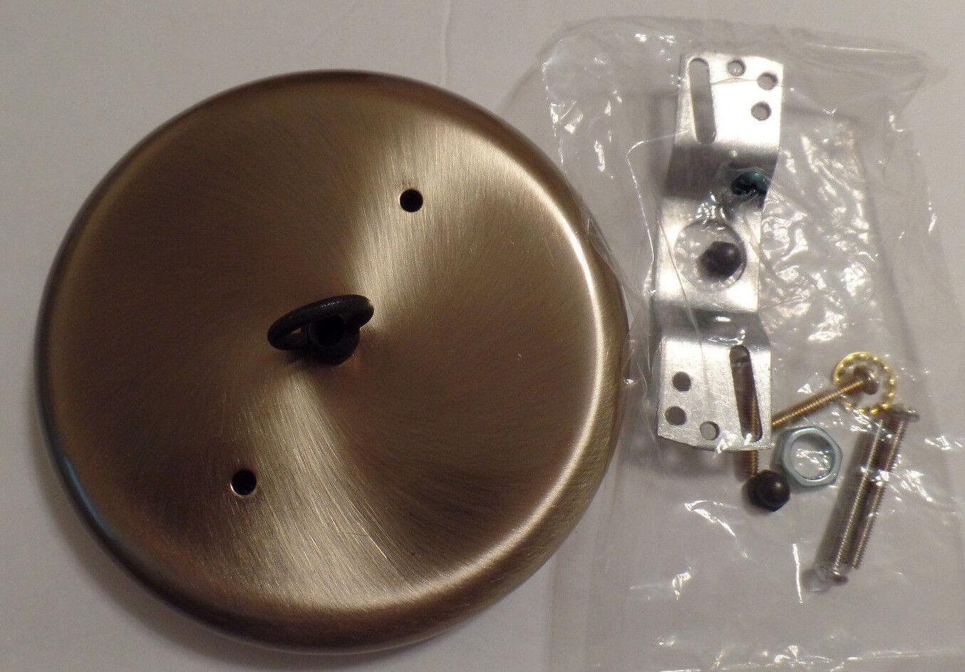 5 1/4" Antique Brass Finish Steel CHANDELIER CEILING CANOPY Kit w/ Screws CA879A - Stone Door Lamps