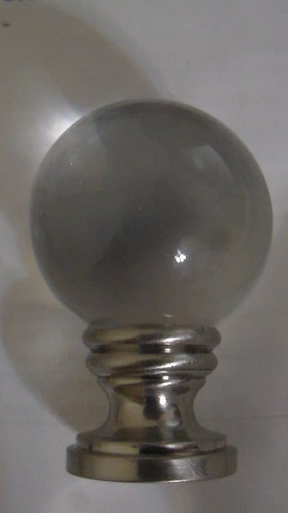 NEW 1 5/8" Height  Smooth Clear Crystal Ball Lamp Light Harp Finial  DF082N