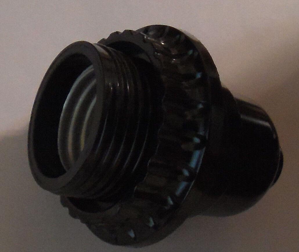 Leviton Bakelite Keyless Lamp Socket With Threaded Shell And Shade Ring #SO266R - Stone Door Lamps