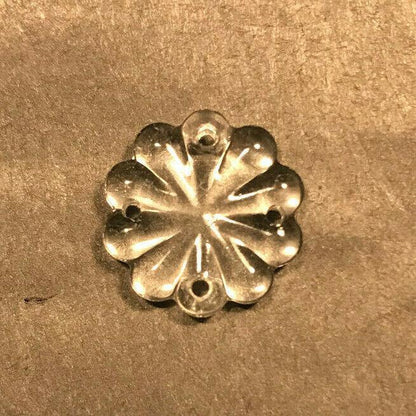 New 2/3" (20mm) Clear Pressed Glass Rosette w/ 4 Holes, Chandelier Part, #GR038