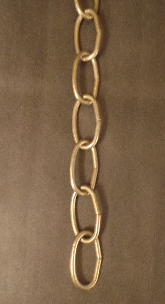New 3' Antique Brass Finish 8 Gauge Steel Chandelier Fixture Oval Lamp Chain