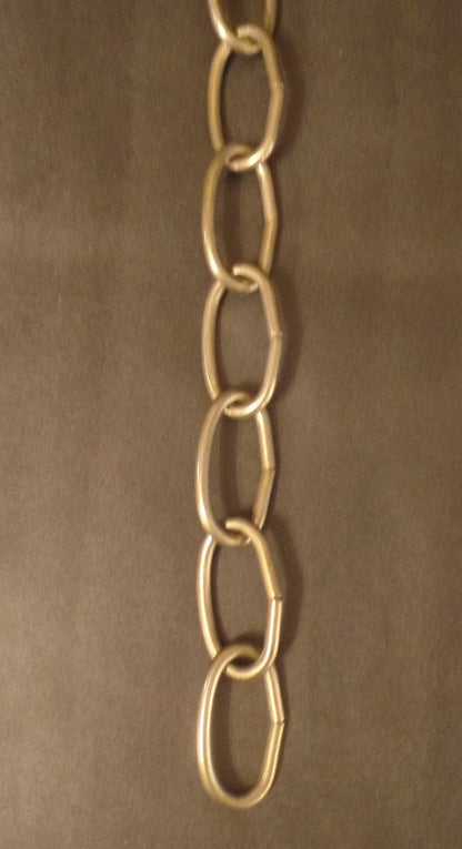 New 3' Antique Brass Finish 8 Gauge Steel Chandelier Fixture Oval Lamp Chain