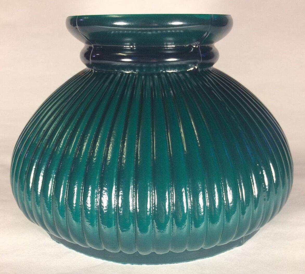 New 7" Dark Green Painted Over Opal Ribbed Student Glass Lamp Shade U.S.A.#7S617 - Stone Door Lamps