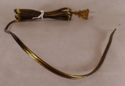 NEW 10' Antique Brass 18/2 Plastic Covered Lamp Cord Plug Set SPT-2,U.L., #CS838