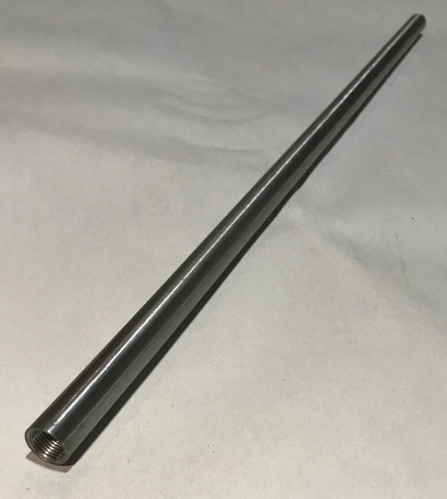 New 18" Brushed Steel Female Threaded Lamp Pipe, Rod, 1/8F Tap (3/8") #SP225S - Stone Door Lamps