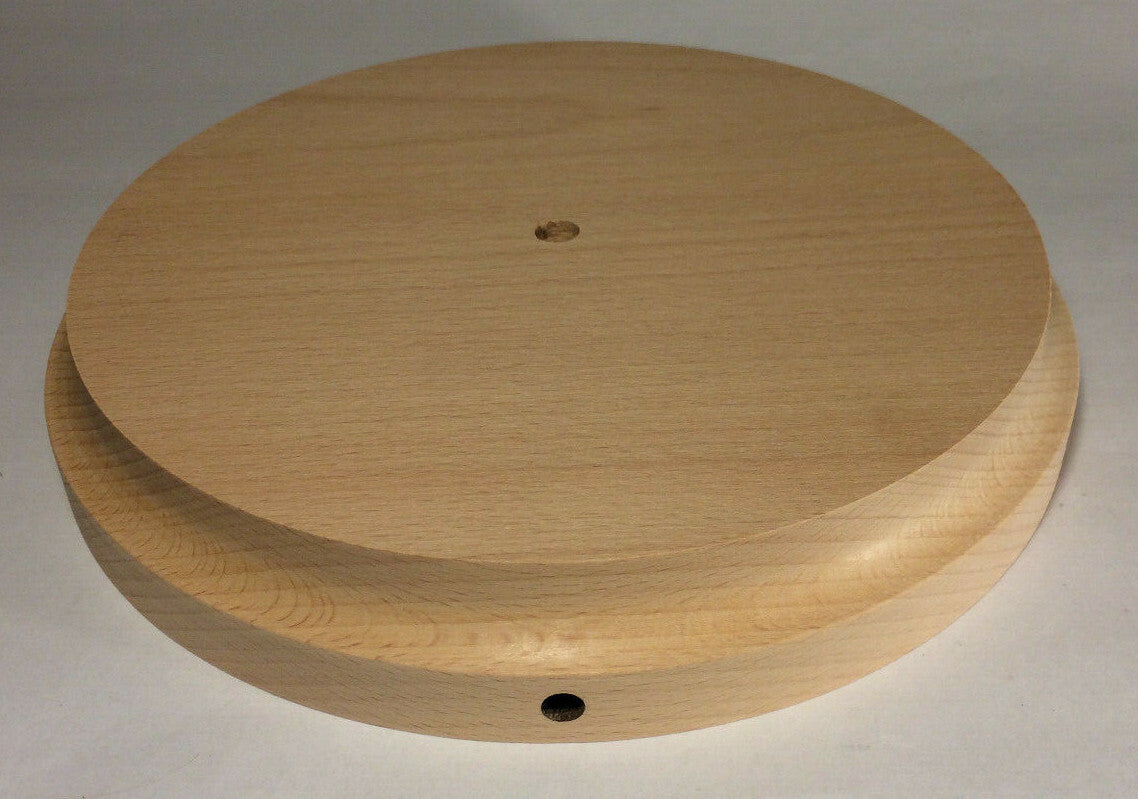 New 10" Wooden Lamp Base w/ Wire Way Hole, Modern Style, Tapered Edge #WB311B10