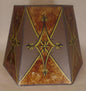 New Mica Lamp Shade, Decorated Antique Amber Hexagon Style, 10"x16"x11" #MS705D - Stone Door Lamps