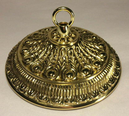 New Cast Brass Canopy Kit w/ Loop, Polished Brass Finish, 5 1/4" Diameter #BC804 - Stone Door Lamps