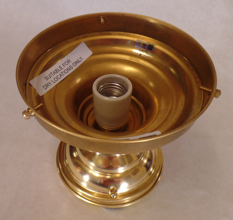 New Schoolhouse Lighting Fixture, Wired, Unfinished Brass, 6" Fitter #SF431