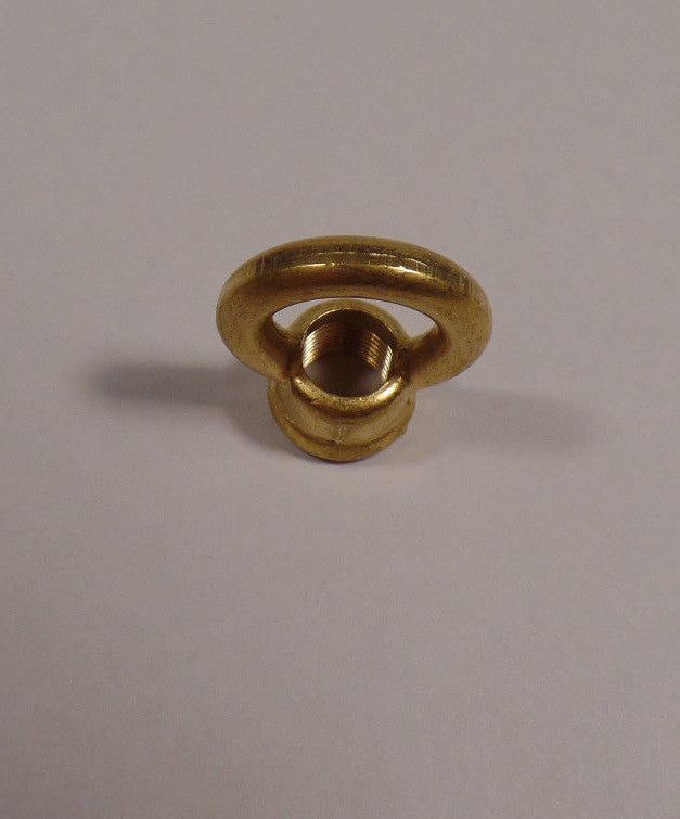 New 1" Unfinished Cast Brass Loop Lamp Part With Wire Way, 1/8F Tap #BL954U