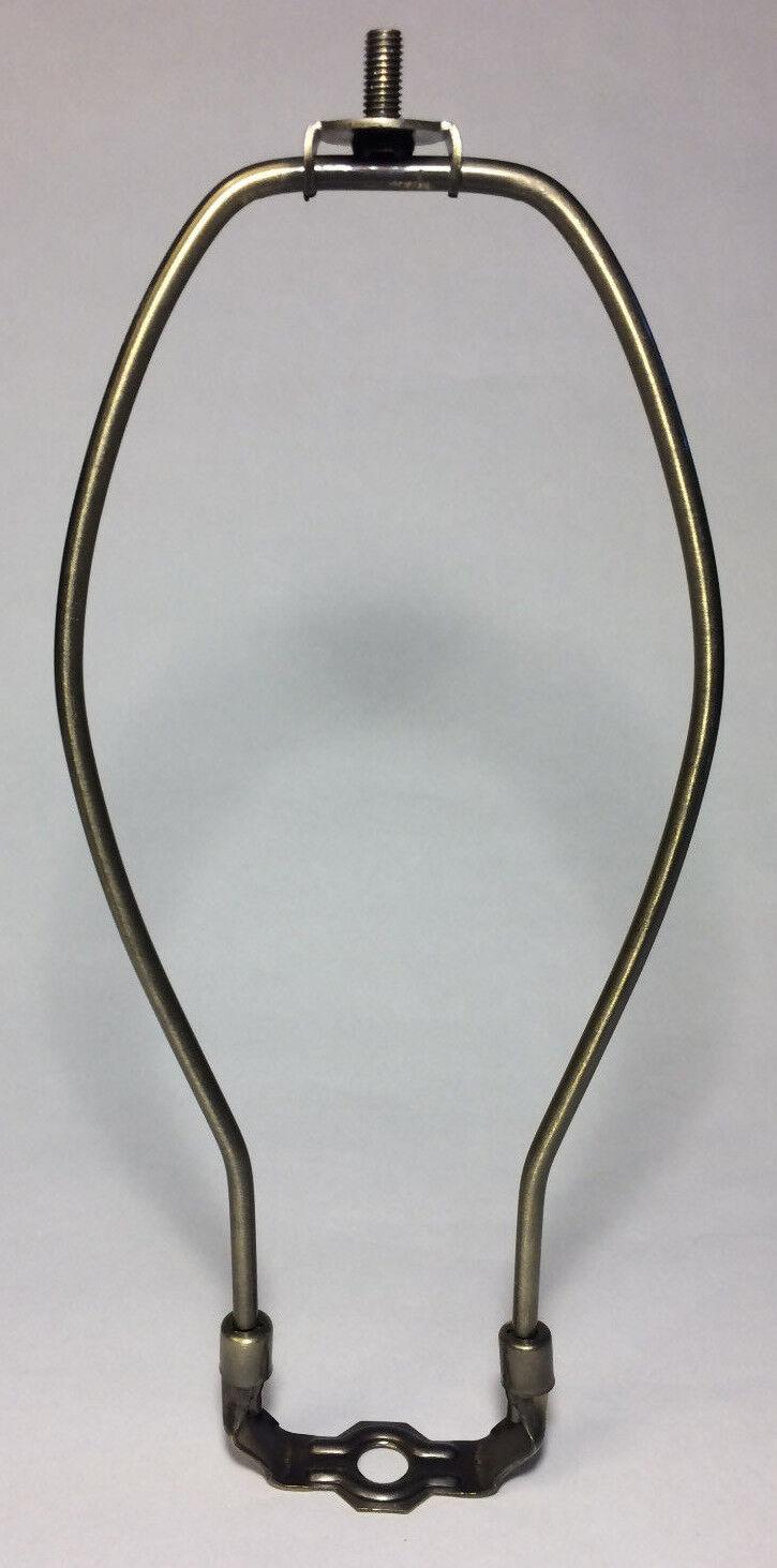 9" Antique Finish Heavy Brass Lamp HARP Shade Holder + Base for Lamp Repair - Stone Door Lamps