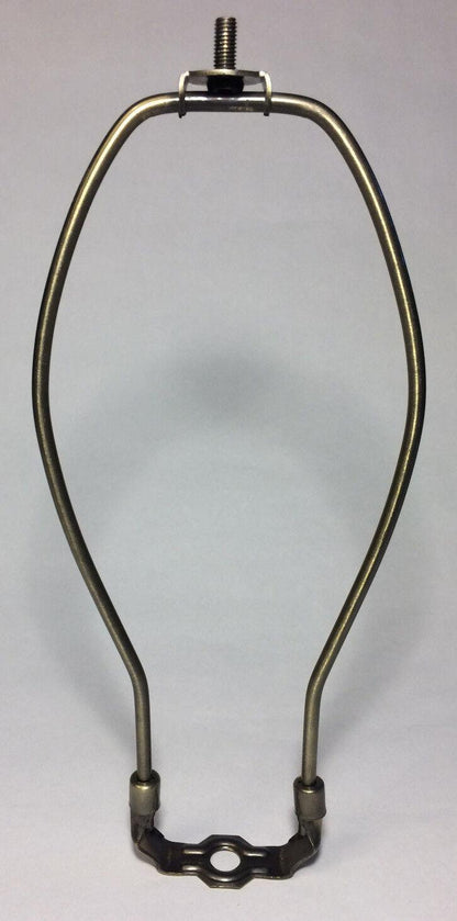 9" Antique Finish Heavy Brass Lamp HARP Shade Holder + Base for Lamp Repair - Stone Door Lamps