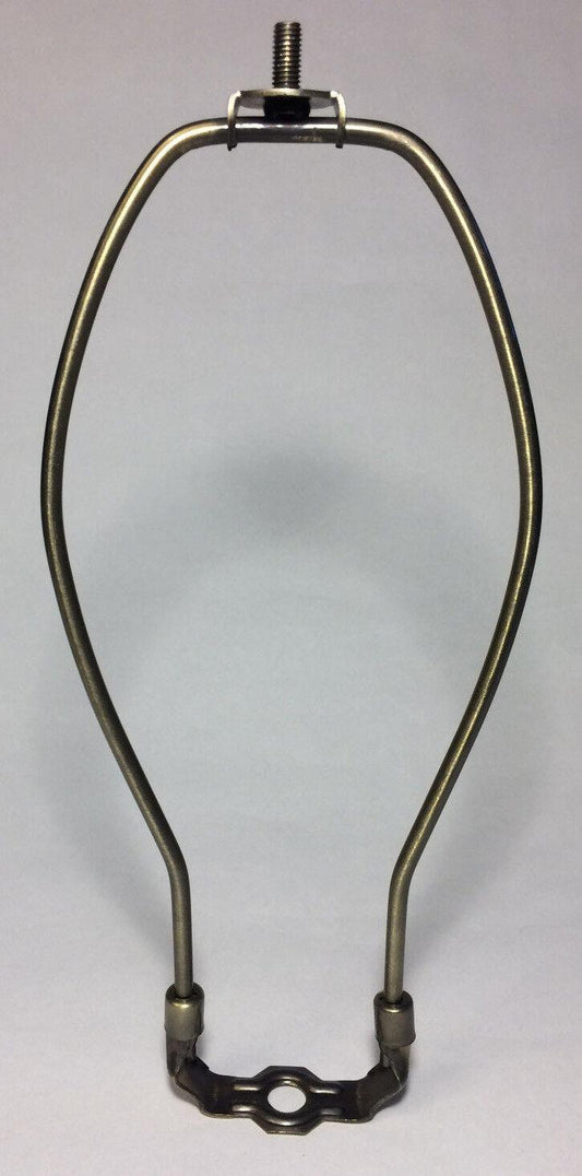 9" Antique Finish Heavy Brass Lamp HARP Shade Holder + Base for Lamp Repair - Stone Door Lamps
