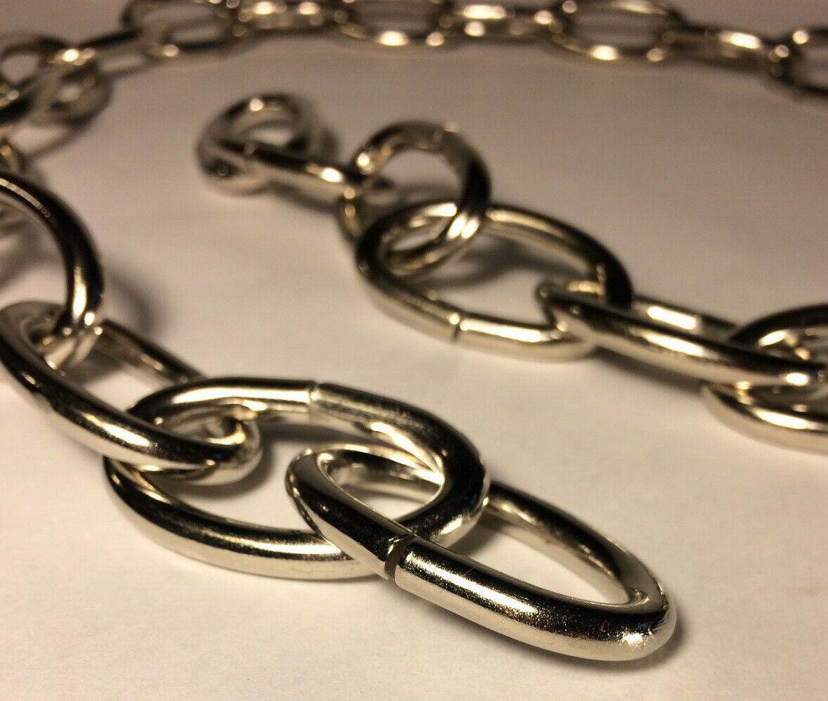 New 3', 5 Gauge Nickel Plated Oval Steel Chandelier Fixture Lamp Chain #FC990N - Stone Door Lamps