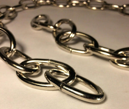 New 3', 5 Gauge Nickel Plated Oval Steel Chandelier Fixture Lamp Chain #FC990N - Stone Door Lamps