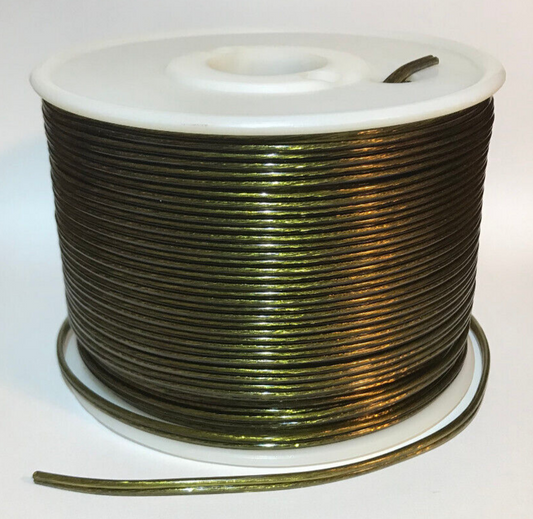 250' 2 Wire 22/2 Thin Plastic Covered Lamp Cord, Antique Brass, Special Purpose