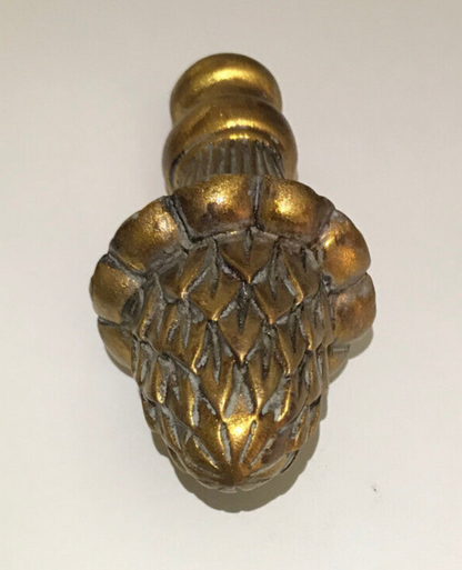 New 4 1/4" Large Pineapple Lamp Finial, Copper Finish, 1/4-27F Tap, #PF032B