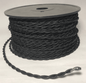 New High Quality Black Rayon Covered Twisted Pair Lamp Cord, 25' Spool 25LC638 - Stone Door Lamps