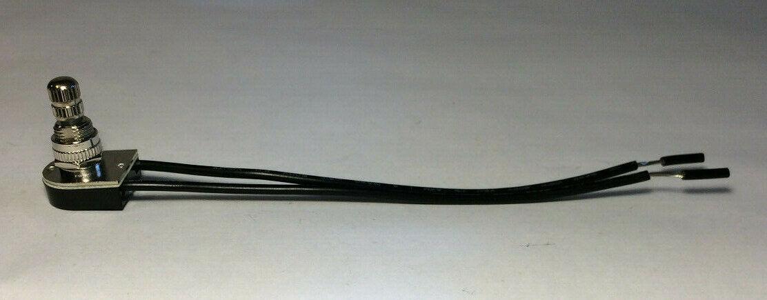 New On/Off Rotary Canopy Switch With Nickel Plated Knob, 6" Wire Leads #RS400N - Stone Door Lamps