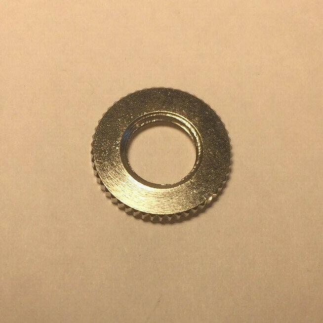 New Nickel Plated Brass Knurled Locknut, 1/8 IP Threads, 3/4" O.D. #LN720N - Stone Door Lamps