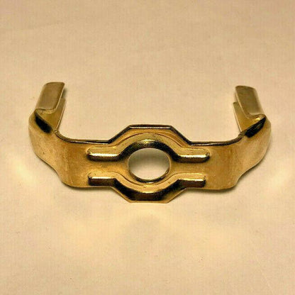 New Heavy Duty Brass Plated Lamp Harp Base, Slips 1/8 IP (3/8") #HB735 - Stone Door Lamps