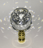 New 2 5/8" Lead Crystal Lamp Finial With Brass Base, 1/4 - 27F Tap, #CF003 - Stone Door Lamps