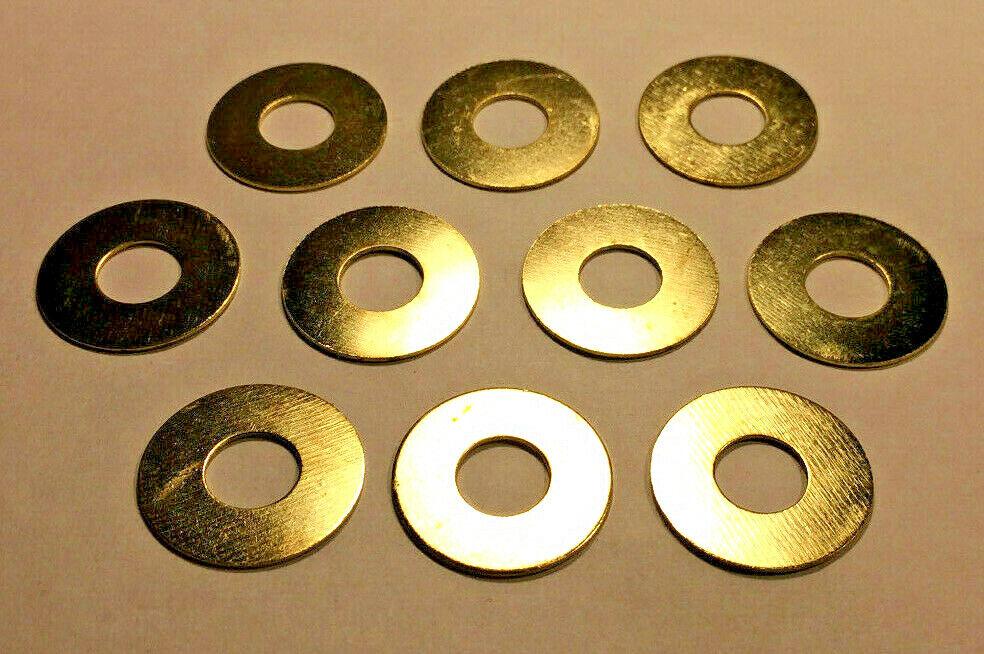 New Lot of 10, 1" Brass Plated Steel Washer Lamp Part, 1/8IP Slip (3/8") #SW730 - Stone Door Lamps