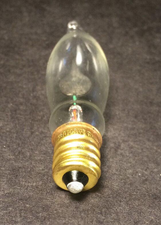 5 PACK FLICKER FLAME CLEAR LIGHT BULBS 3w CA - 5 CANDELABRA BASE FIRE 1500 HOURS - Stone Door Lamps