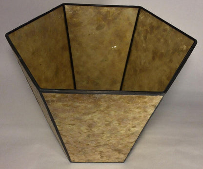 9" x 14" x 10" Golden Hexagon Style Mica Bridge Floor Lamp Shade #MS704GLD - Stone Door Lamps