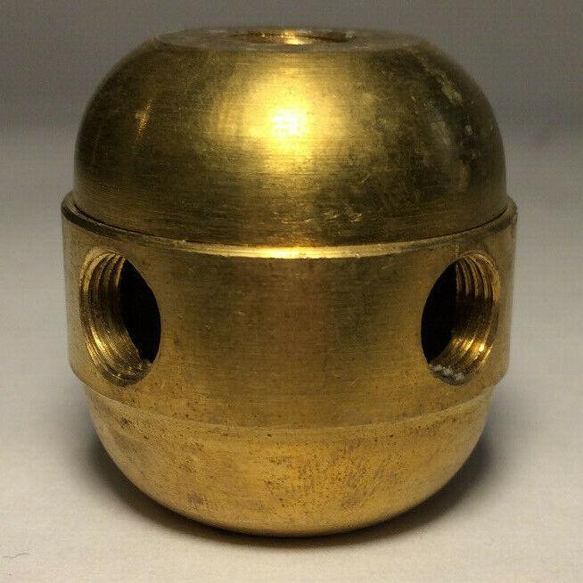New Large Turned Brass 2 Pc. Cluster Body, 4 Light, 1/8F Tap, Unfinished #CB452A - Stone Door Lamps