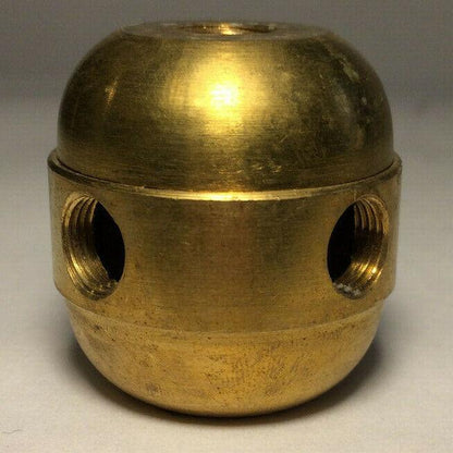 New Large Turned Brass 2 Pc. Cluster Body, 4 Light, 1/8F Tap, Unfinished #CB452A - Stone Door Lamps